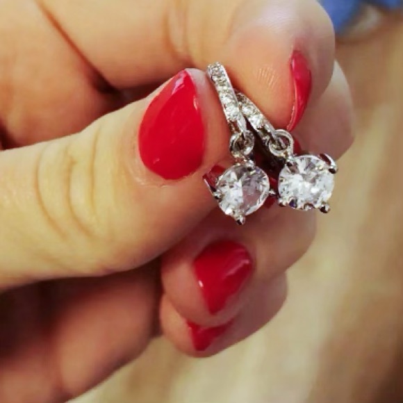 925 Silver Zircon Diamond Earrings - Picture 10 of 16